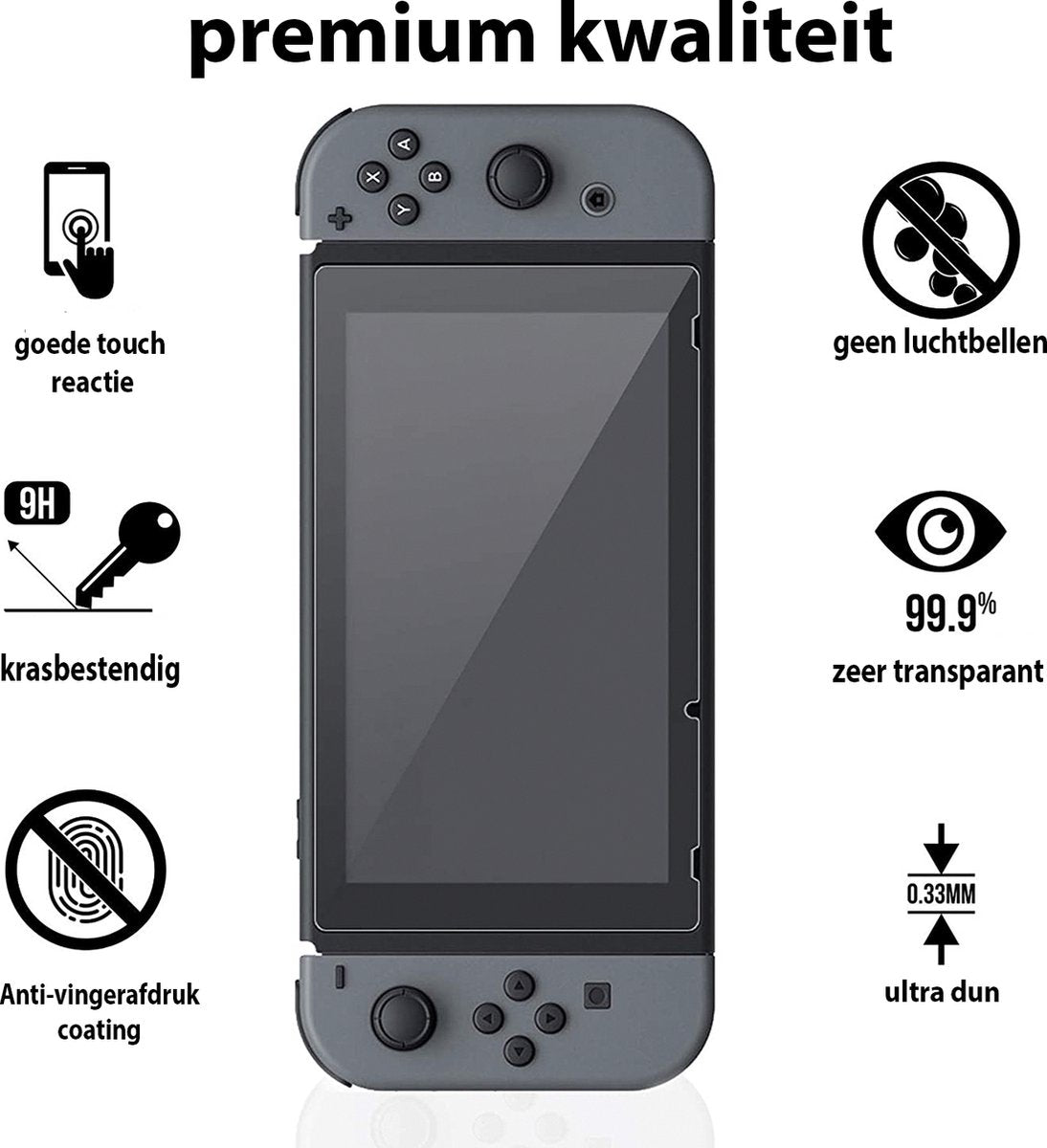 YONO Screen Protector Glas geschikt voor Nintendo Switch - 2 stuks