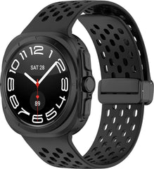 YONO Siliconen Sport Air Bandje geschikt voor Samsung Galaxy Watch Ultra (47mm) - Zwart