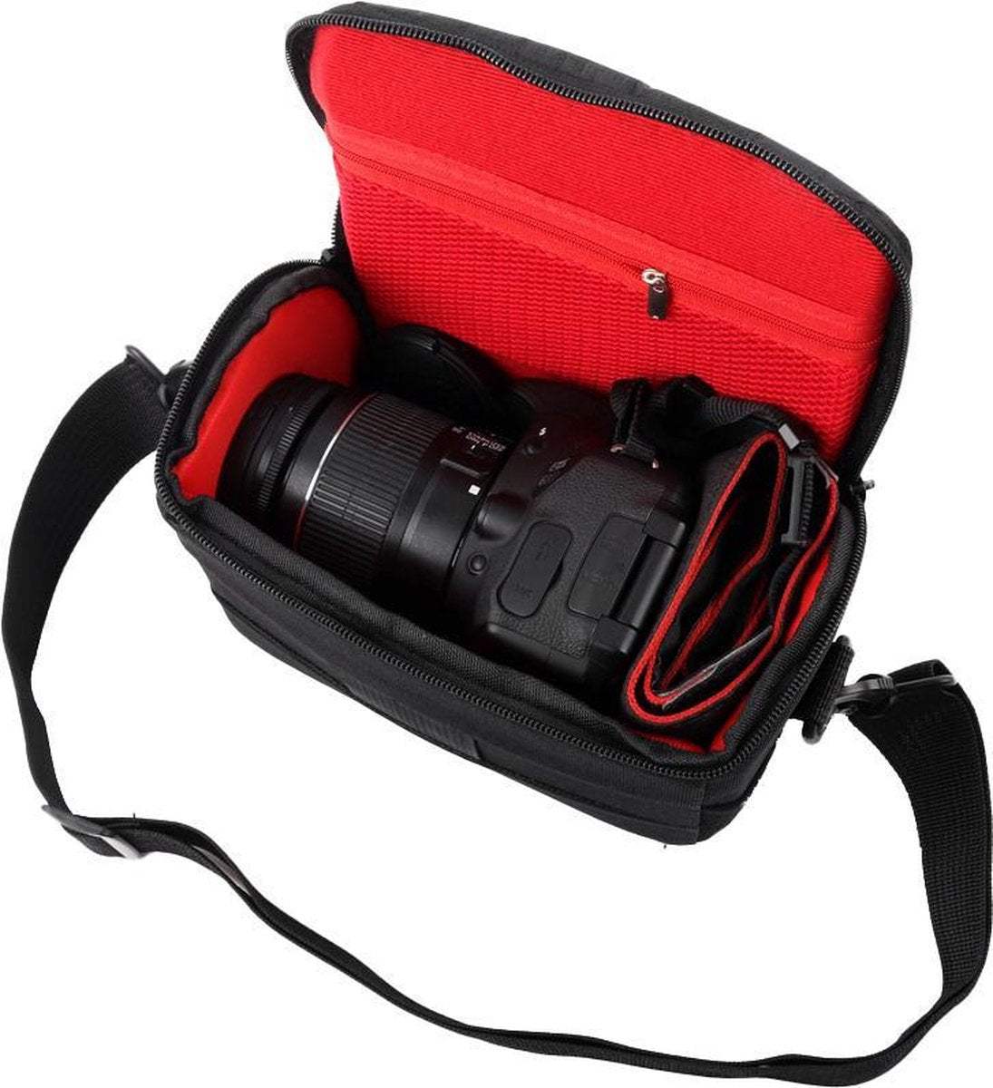 YONO Cameratas Spiegelreflexcamera Medium – geschikt voor Nikon / Canon / Sony / DSLR Camera – Luxe Foto Tas - Schoudertas - Case - Zwart