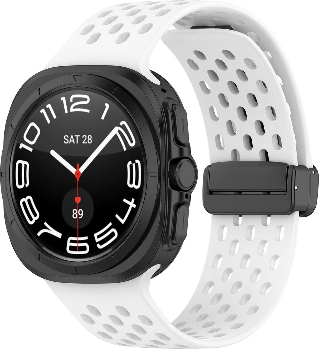 YONO Siliconen Sport Air Bandje geschikt voor Samsung Galaxy Watch Ultra (47mm) - Wit