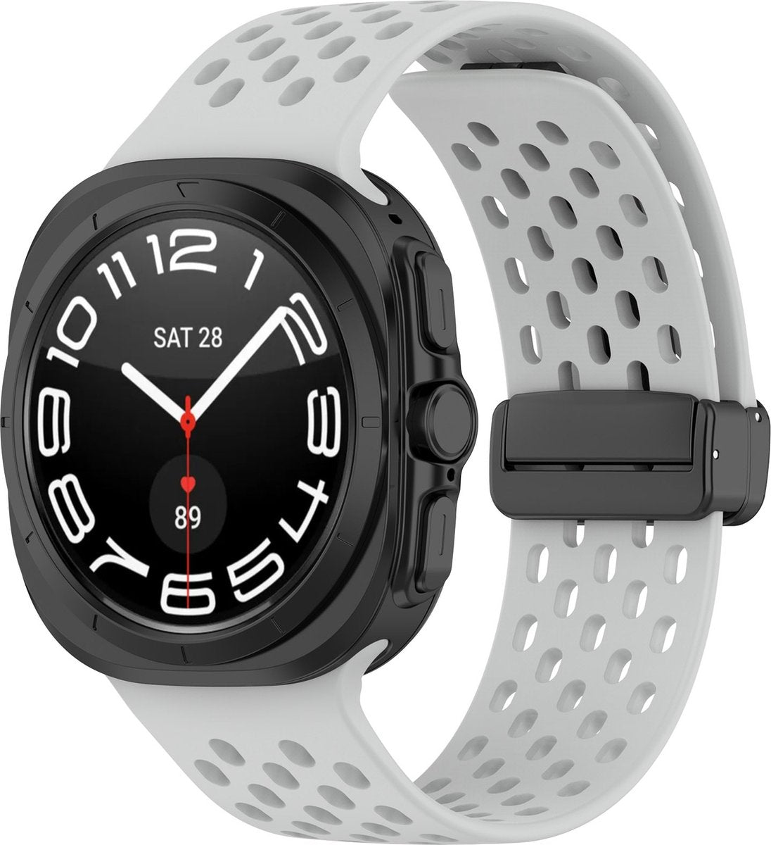 YONO Siliconen Sport Air Bandje geschikt voor Samsung Galaxy Watch Ultra (47mm) - Lichtgrijs