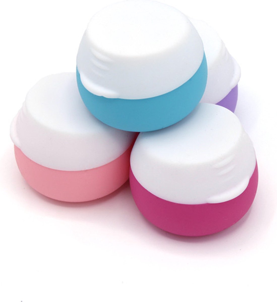 YONO Reis Cosmetica Potjes - Lege Potjes met Deksel - Zalfpotjes - Siliconen Reisflesjes Set Handbagage - Reisflacons Navulbaar - 4 stuks - 10 ML