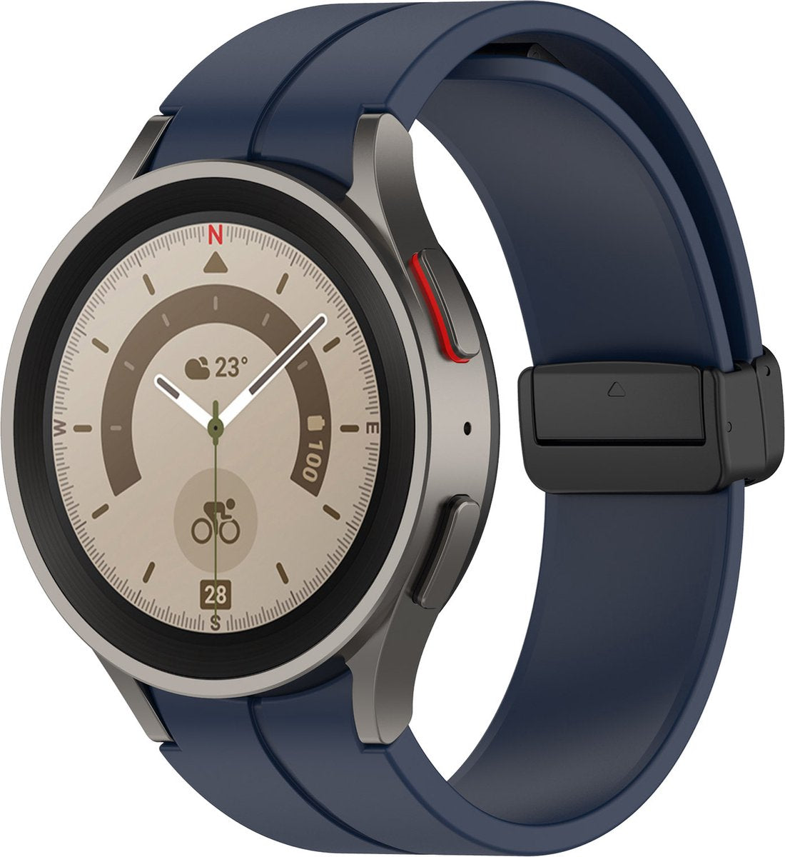 YONO Luxe Siliconen Sport Bandje 20mm geschikt voor Samsung Galaxy Watch 7 / 6 / 5 / 4 (40/43/44/47 mm) - Donkerblauw