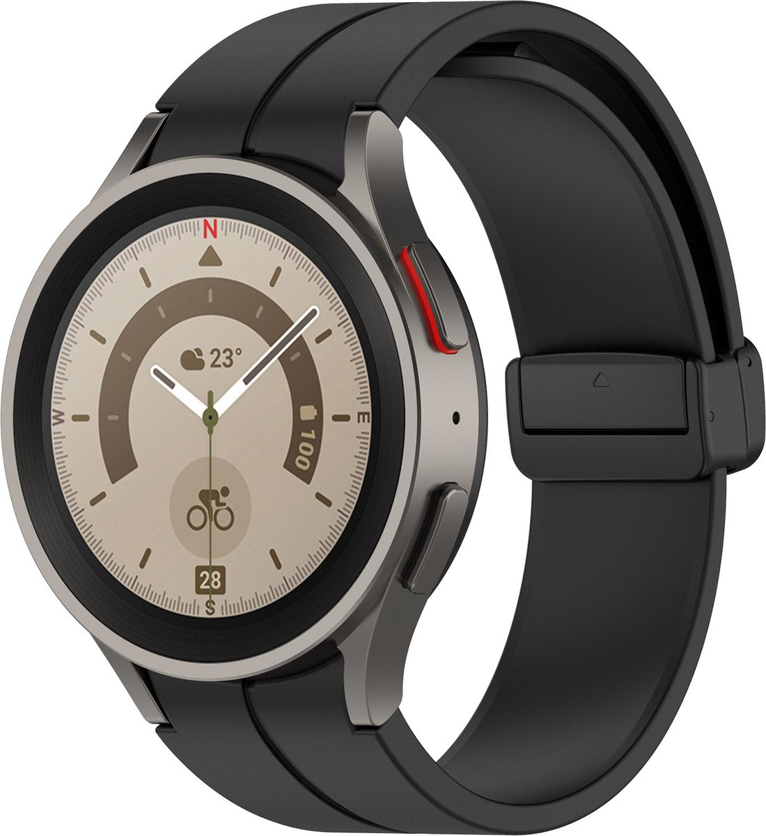 YONO Luxe Siliconen Sport Bandje 20mm geschikt voor Samsung Galaxy Watch 7 / 6 / 5 / 4 (40/43/44/47 mm) - Zwart