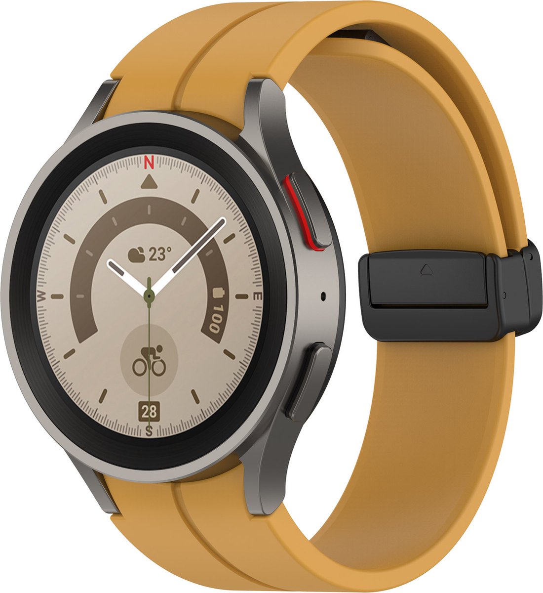 YONO Luxe Siliconen Sport Bandje 20mm geschikt voor Samsung Galaxy Watch 7 / 6 / 5 / 4 (40/43/44/47 mm) - Oranje