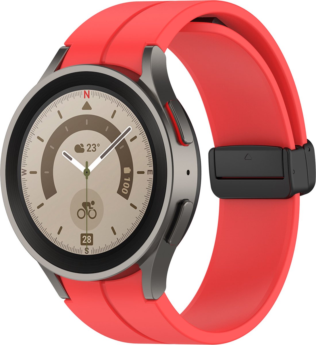 YONO Luxe Siliconen Sport Bandje 20mm geschikt voor Samsung Galaxy Watch 7 / 6 / 5 / 4 (40/43/44/47 mm) - Rood