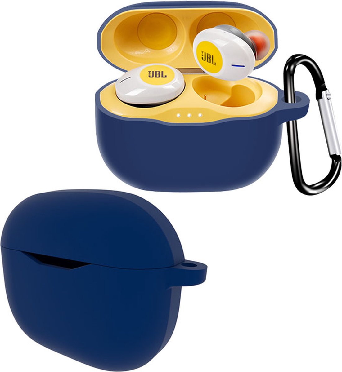 YONO Hoesje geschikt voor JBL Tune 125TWS – Siliconen Case – Donkerblauw