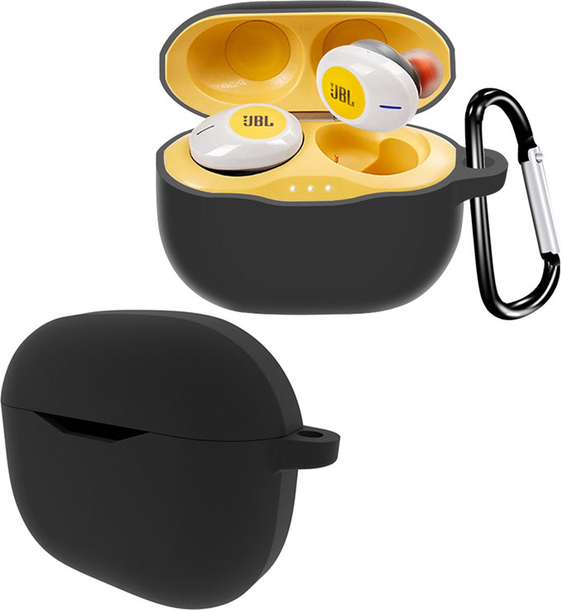 YONO Hoesje geschikt voor JBL Tune 125TWS – Siliconen Case – Zwart