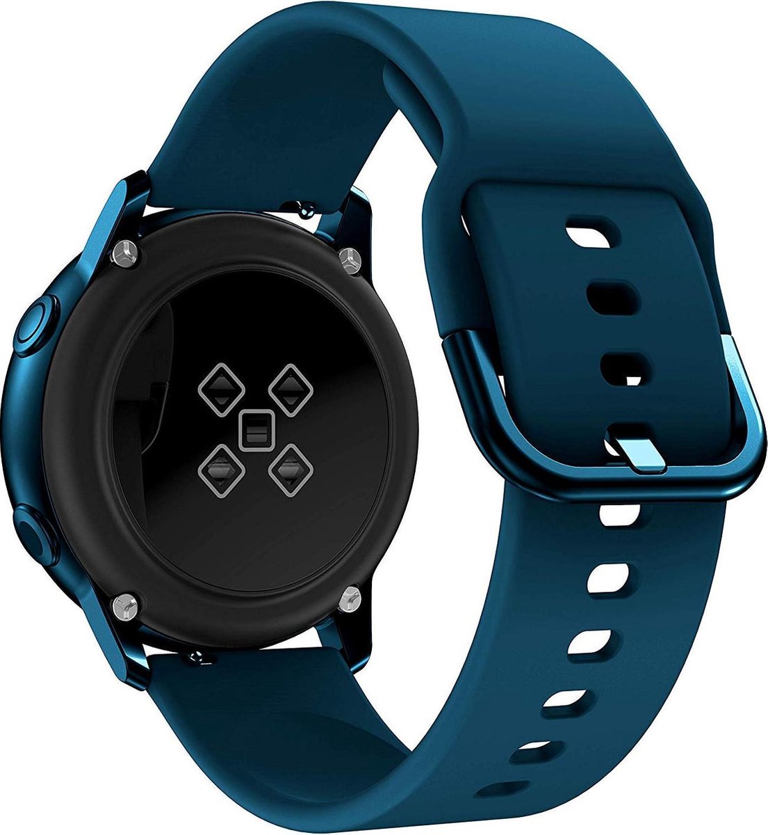 YONO Siliconen Classic Bandje 20mm - Horlogebandje geschikt voor Samsung Galaxy Watch 7 / 6 / 5 / Pro / 4 / 3 / Active 2 - Polar Ignite / Unite – Huawei - Donkerblauw