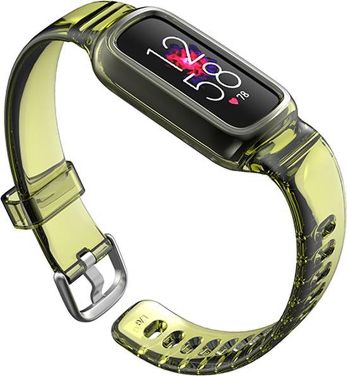 YONO Transparant Bandje geschikt voor Fitbit Luxe - Vervangende Lucent Armband - Geel