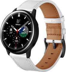 YONO Leer Bandje 22mm - Horlogebandje geschikt voor Samsung Galaxy Watch 46mm / 3 (45mm) / Gear s3 - Polar Vantage M2 / Grit X - Huawei Watch GT 3 (pro) / 2 - Amazfit GTR - Wit