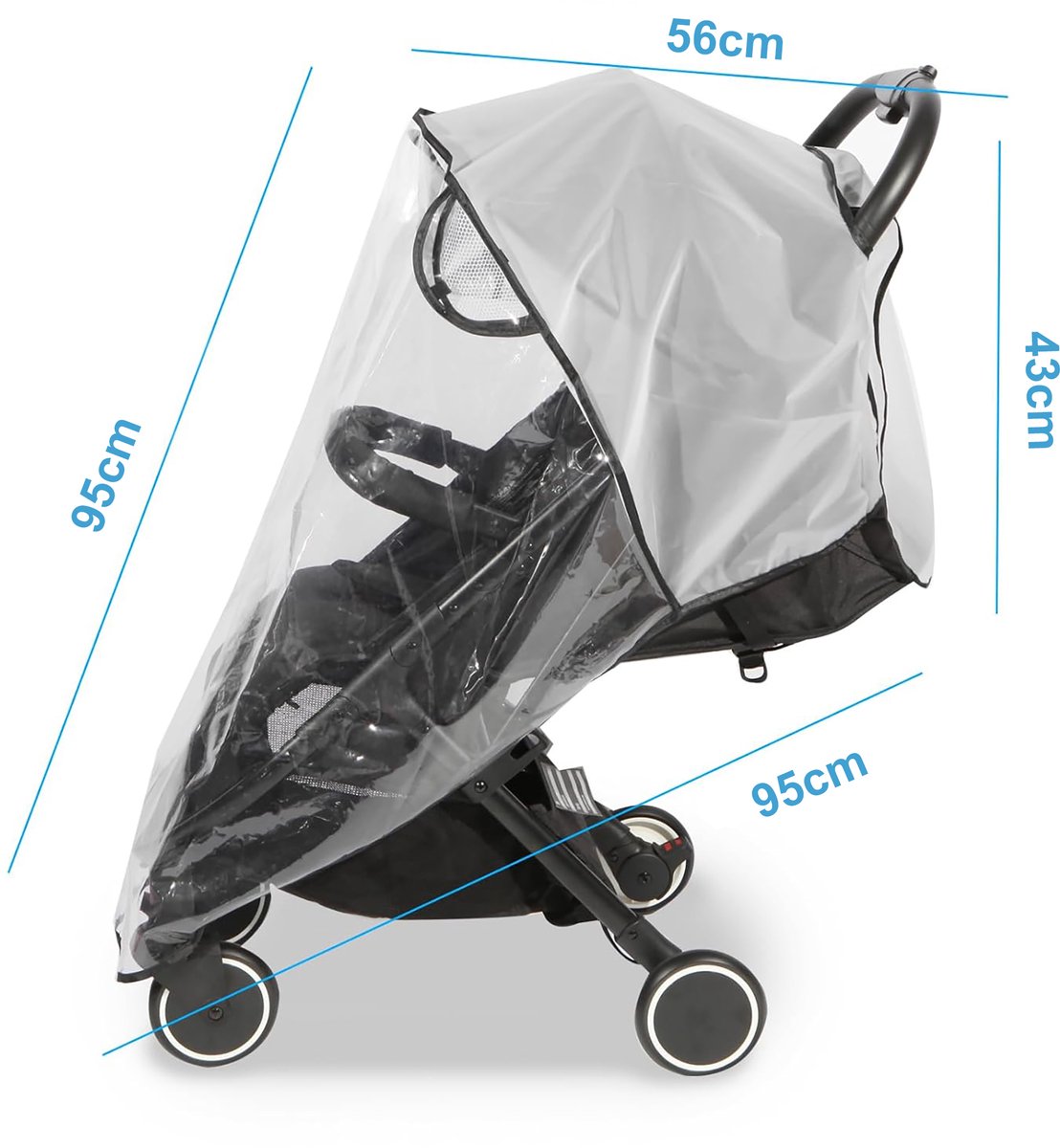 YONO Regenhoes Kinderwagen Universeel - Buggy Hoes - Wandelwagen - Transparant
