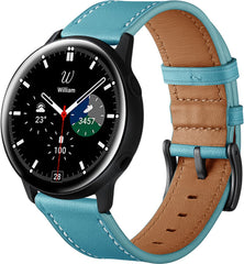 YONO Leer Bandje 22mm - Horlogebandje geschikt voor Samsung Galaxy Watch 46mm / 3 (45mm) / Gear s3 - Polar Vantage M2 / Grit X - Huawei Watch GT 3 (pro) / 2 - Amazfit GTR - Blauw