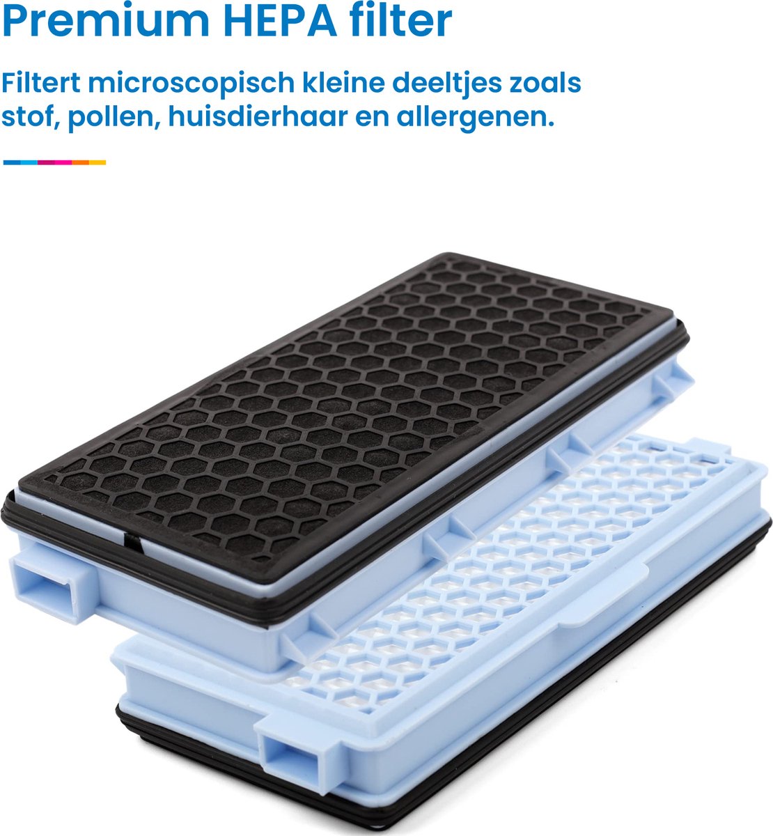 YONO HEPA Filter Set geschikt voor Miele Classic Compact C1 Complete / C2 / C3 - Vervangbare Stofzuigerfilter - Stofzuiger Onderdelen - 2 Stuks