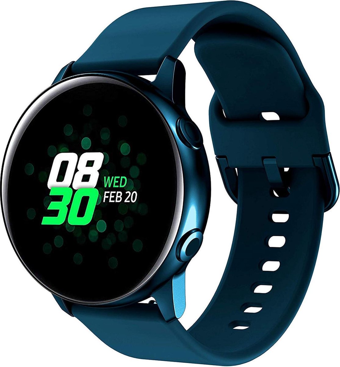 YONO Siliconen Classic Bandje 20mm - Horlogebandje geschikt voor Samsung Galaxy Watch 7 / 6 / 5 / Pro / 4 / 3 / Active 2 - Polar Ignite / Unite – Huawei - Donkerblauw
