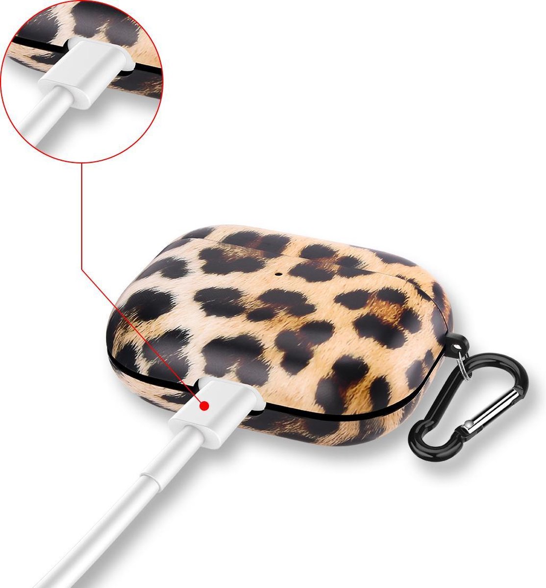YONO Hoesje geschikt voor Apple Airpods Pro 1 / 2 – Hard Case - Leopard