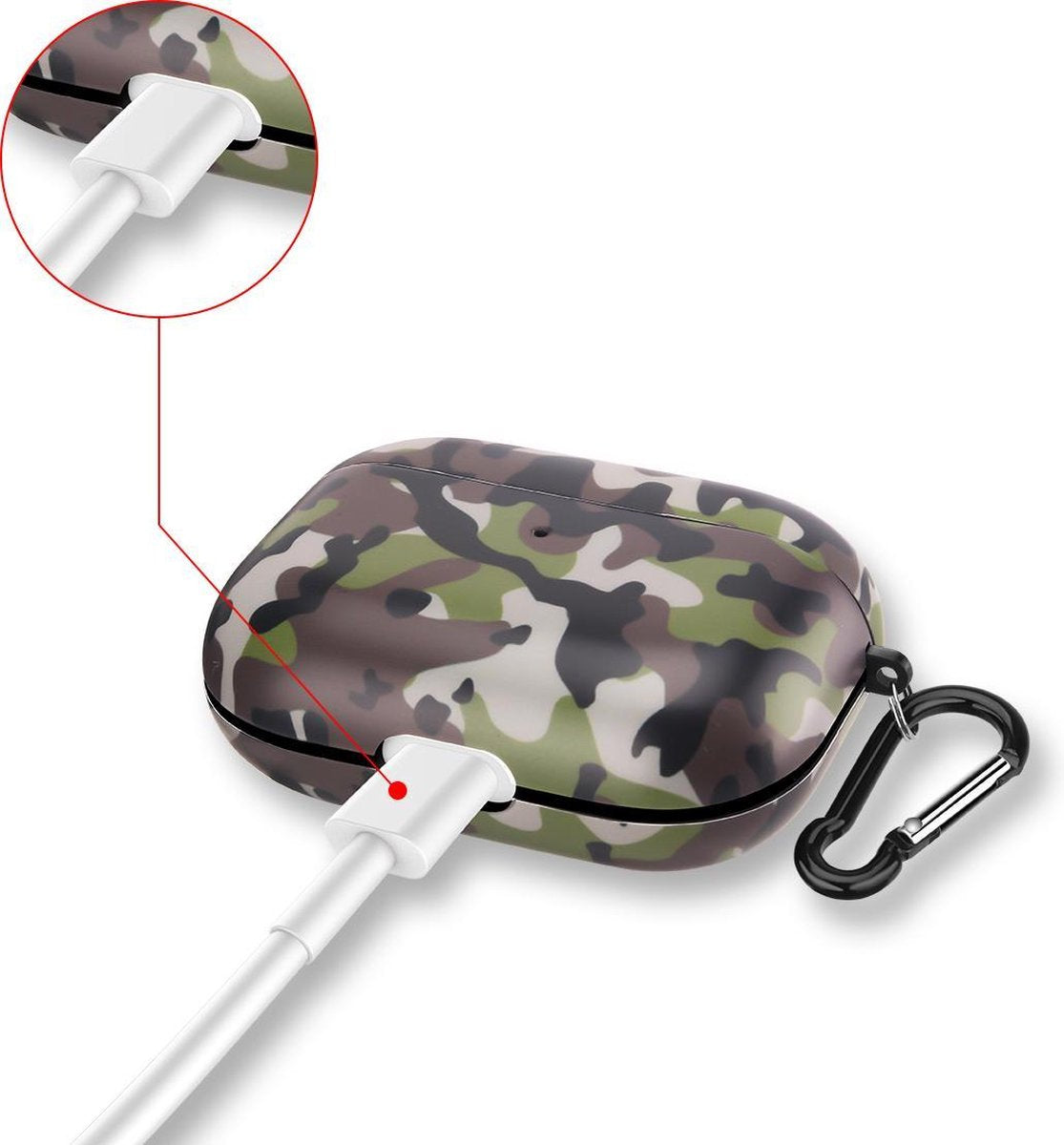 YONO Hoesje geschikt voor Apple Airpods Pro 1 / 2 – Hard Case – Camouflage