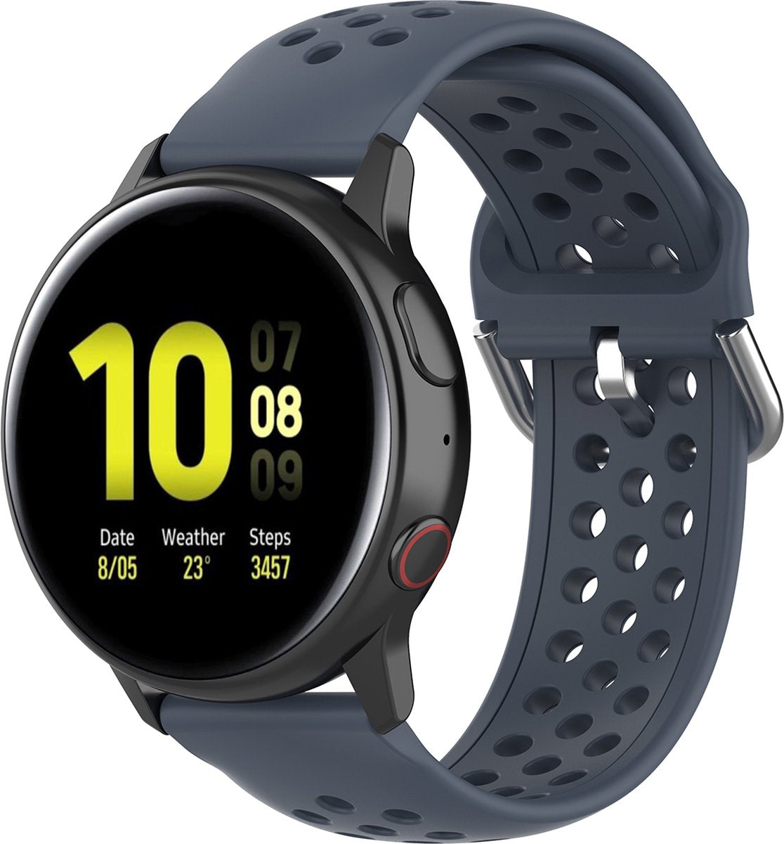 YONO Sport Air Bandje 20mm - Horlogebandje geschikt voor Samsung Galaxy Watch 7/6/5 / Pro / 4 / 3 / Active 2 - Garmin Approach / Forerunner / Venu 2 Plus / SQ / Vivomove - Polar Ignite / Unite – Huawei - Donkergrijs