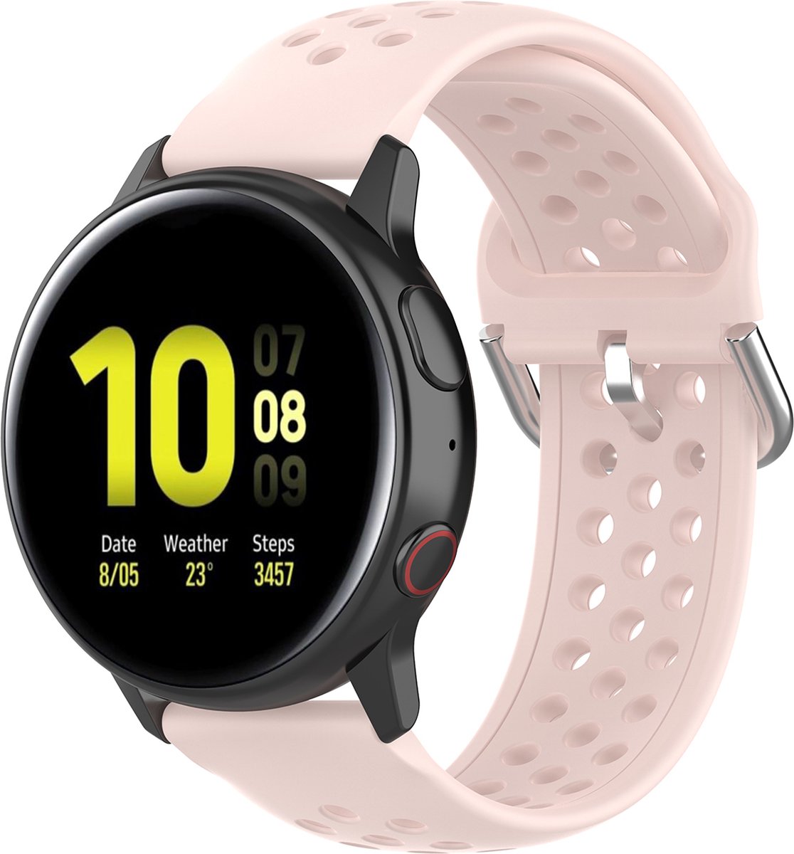 YONO Sport Air Bandje 20mm - Horlogebandje geschikt voor Samsung Galaxy Watch 7/6/5 / Pro / 4 / 3 / Active 2 - Garmin Approach / Forerunner / Venu 2 Plus / SQ / Vivomove - Polar Ignite / Unite – Huawei - Lichtroze