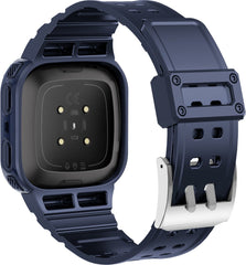 YONO Shock Resist Bandje geschikt voor Fitbit Versa 3 / 4 / Sense - Donkerblauw