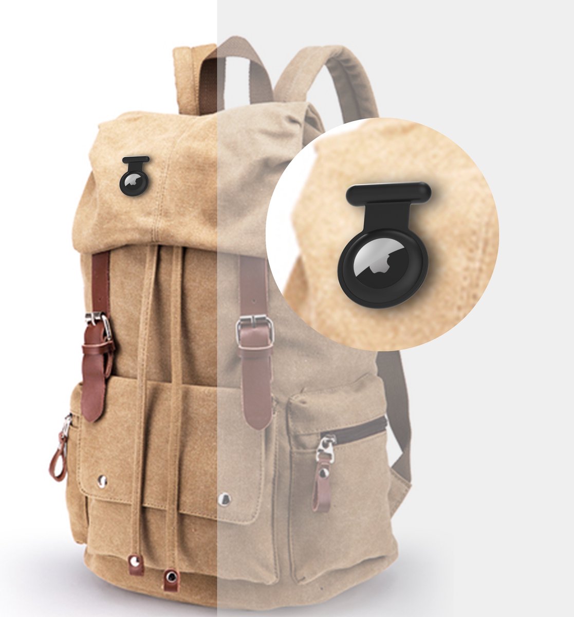 YONO Pin Case geschikt voor Apple AirTag - Hoesje Kind voor Binnenkant Kleding - GPS Tracker Kinderen - Speld Hanger - Siliconen Houder - Zwart