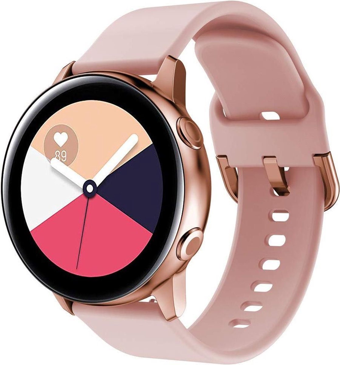 YONO Siliconen Classic Bandje 20mm - Horlogebandje geschikt voor Samsung Galaxy Watch 7 / 6 / 5 / Pro / 4 / 3 / Active 2 - Polar Ignite / Unite – Huawei - Roze