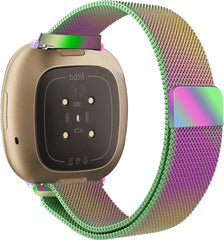 YONO Bandje geschikt voor Fitbit Versa 3 / Sense – Milanees – Regenboog – Large