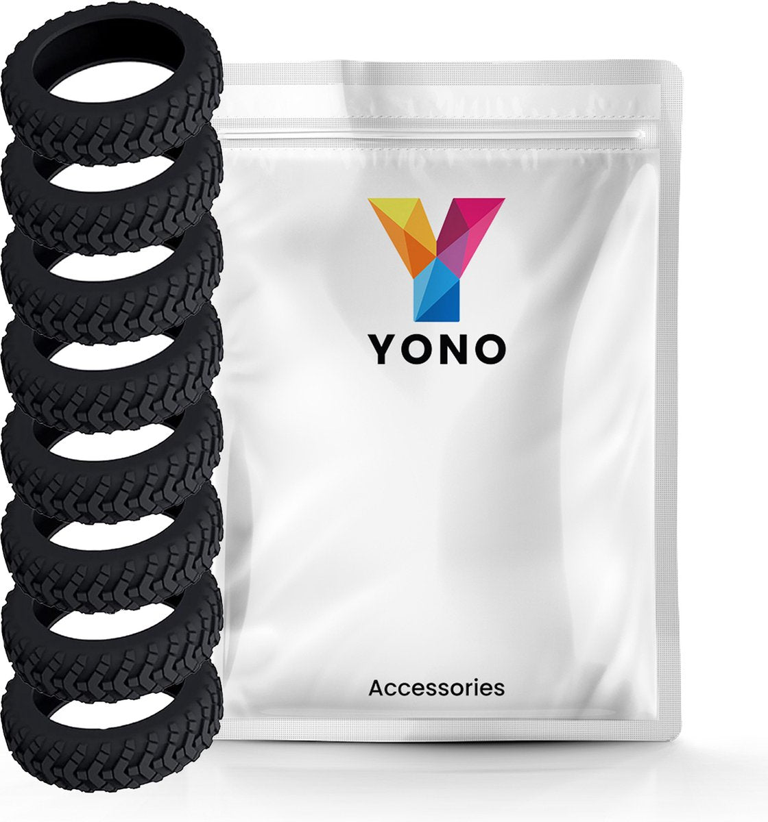 YONO Siliconen Kofferwiel Beschermers met Profiel - 8 Stuks - Zwart