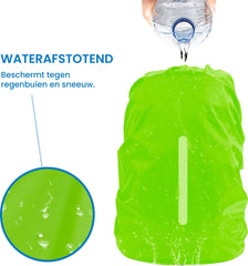 YONO Regenhoes Backpack Waterdicht - Reflecterende Rugzak Hoes Vliegtuig - 71 tot 80 Liter - Fluoriserend - XXL