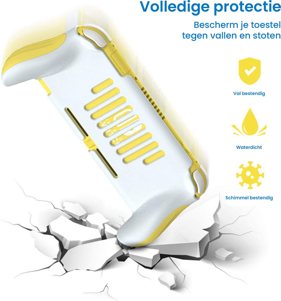 YONO Controller Case geschikt voor Nintendo Switch LITE - Ergonomische Grip Console Hoesje - Beschermhoes Accessoires - Geel