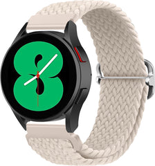 YONO Nylon Stretch Bandje 20mm - Horlogebandje geschikt voor Samsung Galaxy Watch 7/6/5 / Pro / 4 / 3 / Active 2 - Garmin Approach / Forerunner / Venu 2 Plus / SQ / Vivomove - Polar Ignite / Unite – Champagne