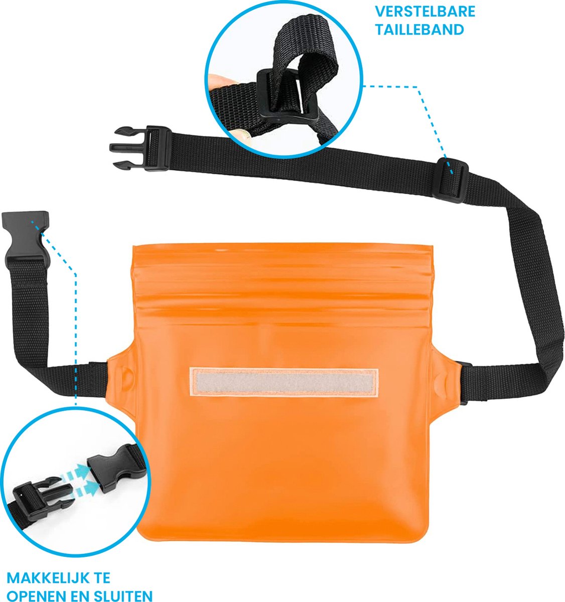 YONO Heuptasje Waterdicht - Fanny Pack Doorzichtig - Waterdichte Heuptas - Vakantie - Reizen - Festival - Dames en Heren - Oranje