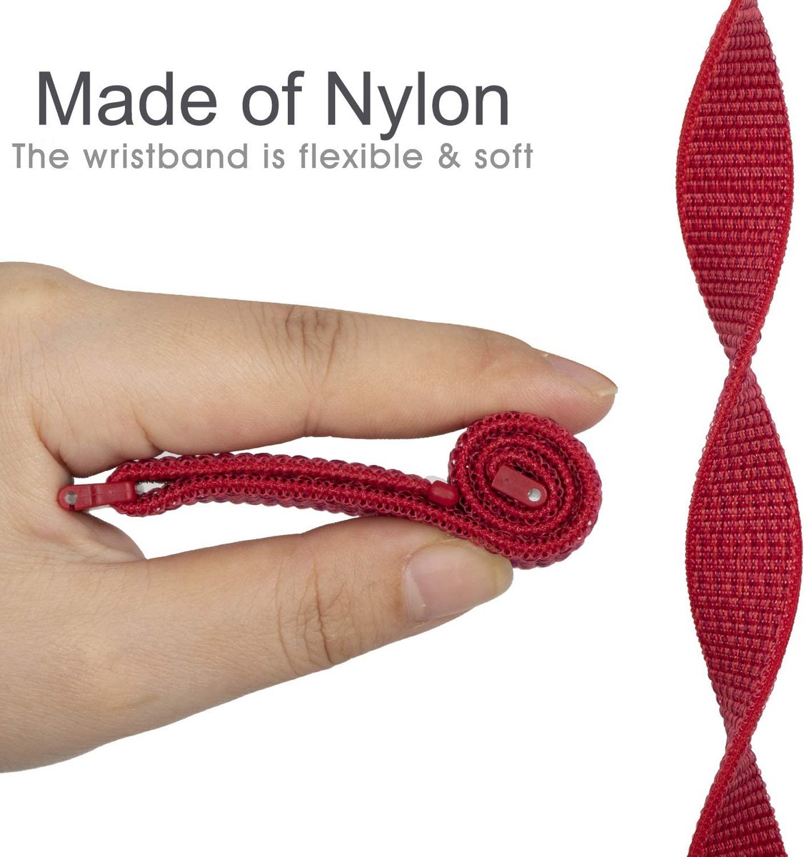 YONO Nylon Velcro Smartwatch Bandje 20mm - Horlogebandje geschikt voor Samsung Galaxy Watch 7 / 6 / 5 / Pro / 4 / 3 / Active 2 - Polar Ignite / Unite – Huawei - Rood