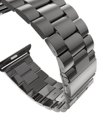 YONO Luxe Metalen Schakel Band geschikt voor Apple Watch - 42 / 44 / 45 / 49 mm - RVS Stalen iWatch Armband - Zwart
