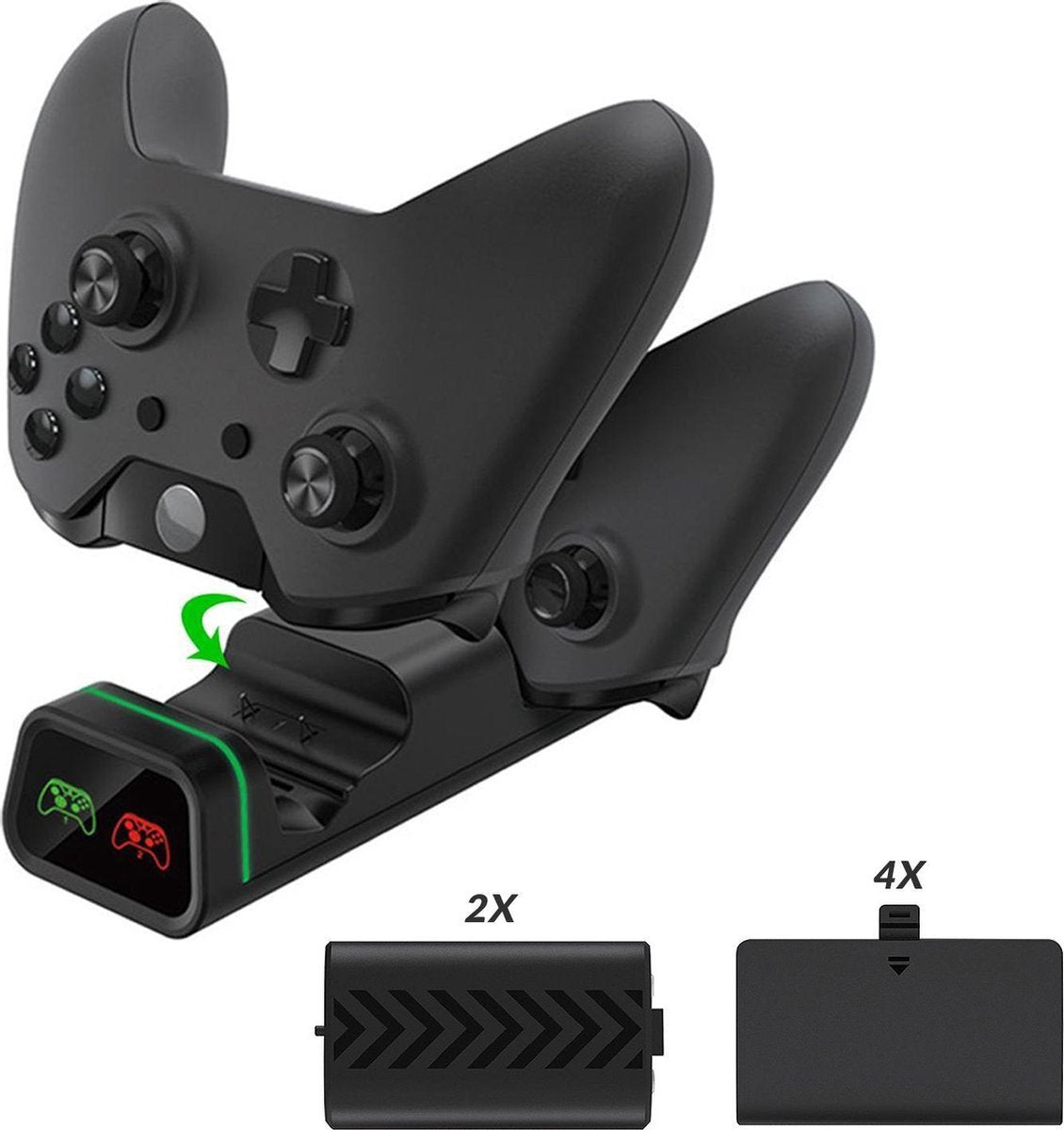 YONO Oplaadstation geschikt voor Xbox Series X / S Controller – Oplader met 2 Oplaadbare Accu / Batterij – Play and Charge Kit