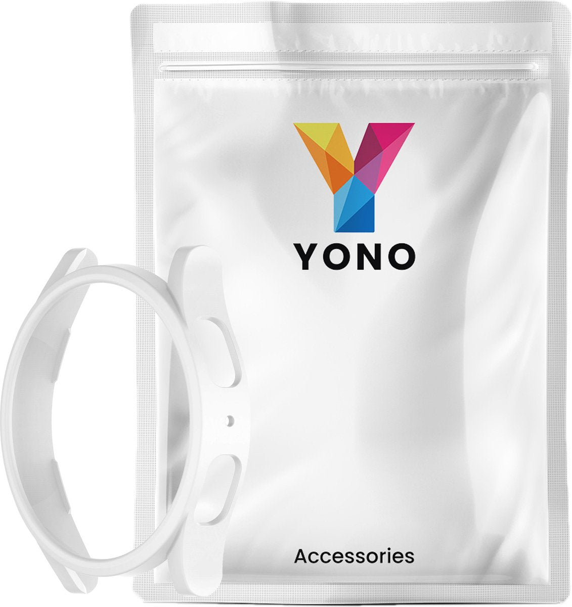 YONO Bumper geschikt voor Galaxy Watch 5 (44 mm) - Hoesje - Full Cover Case - Wit