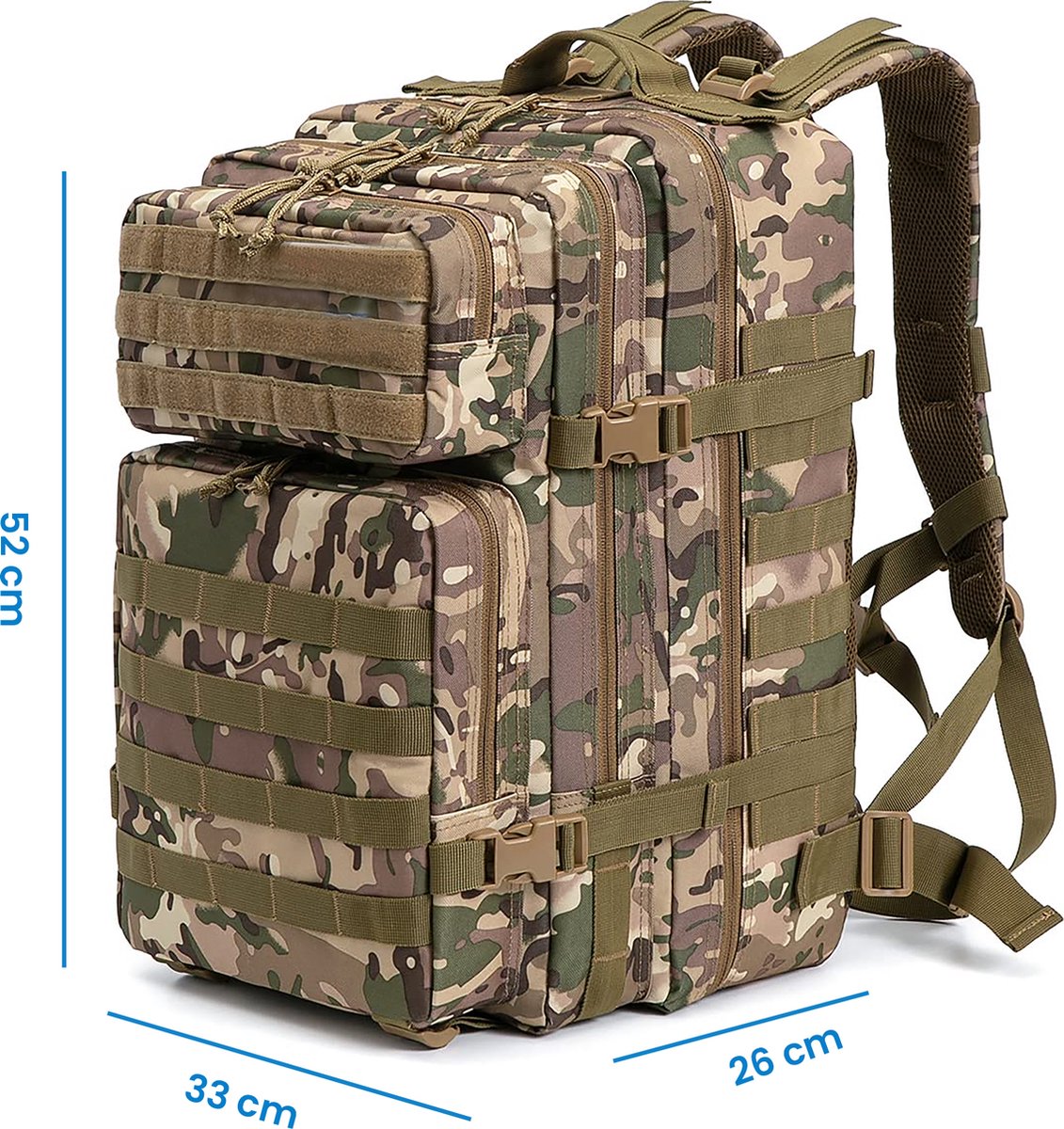 YONO Tactical Backpack Militaire Rugzak - Tactische Wandelrugzak Leger - 45L - Donkergroen Camouflage