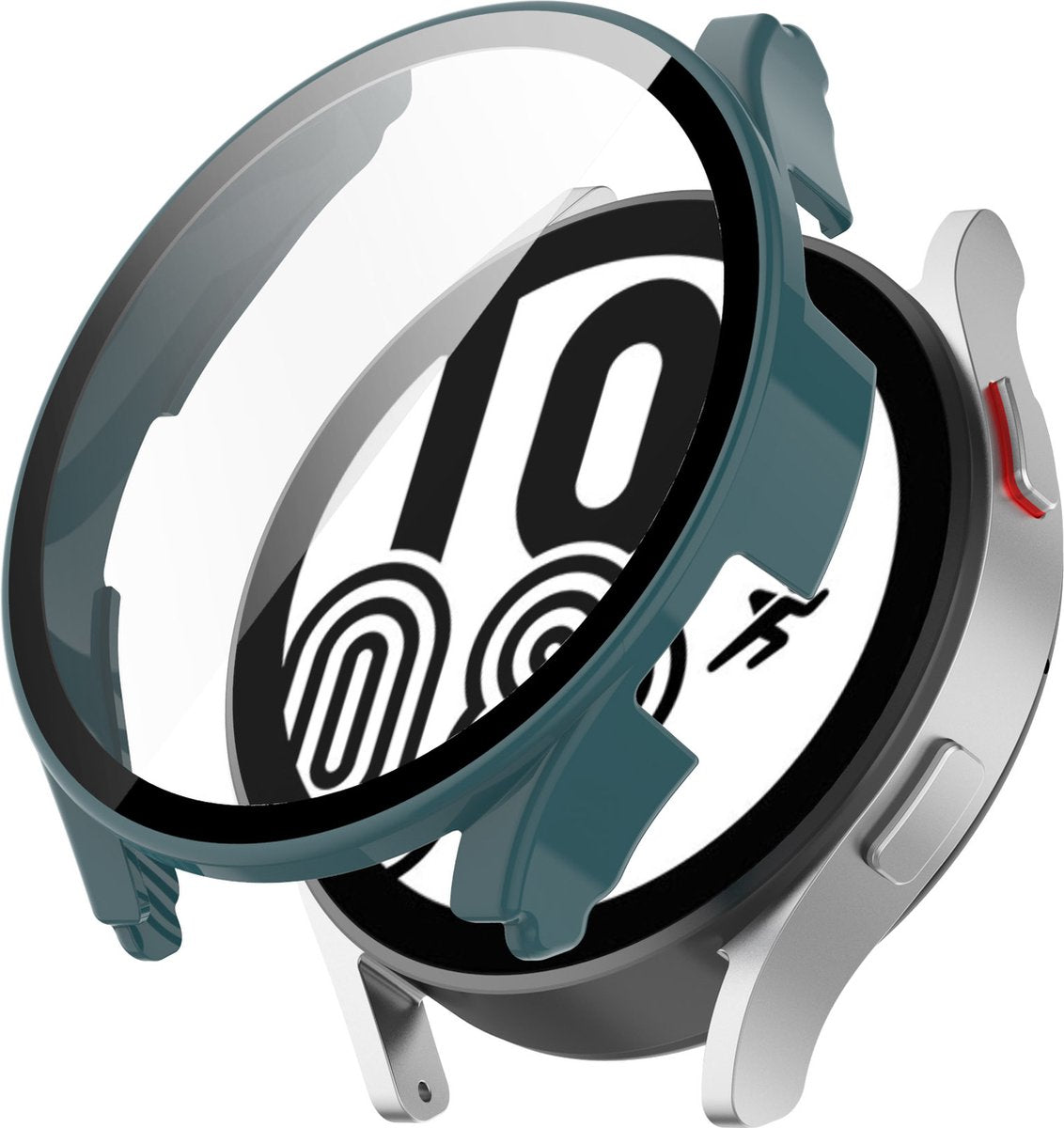 YONO Case geschikt voor Galaxy Watch 4 40mm - Screen Protector Hoesje - Full Cover Bumper - Donkergroen