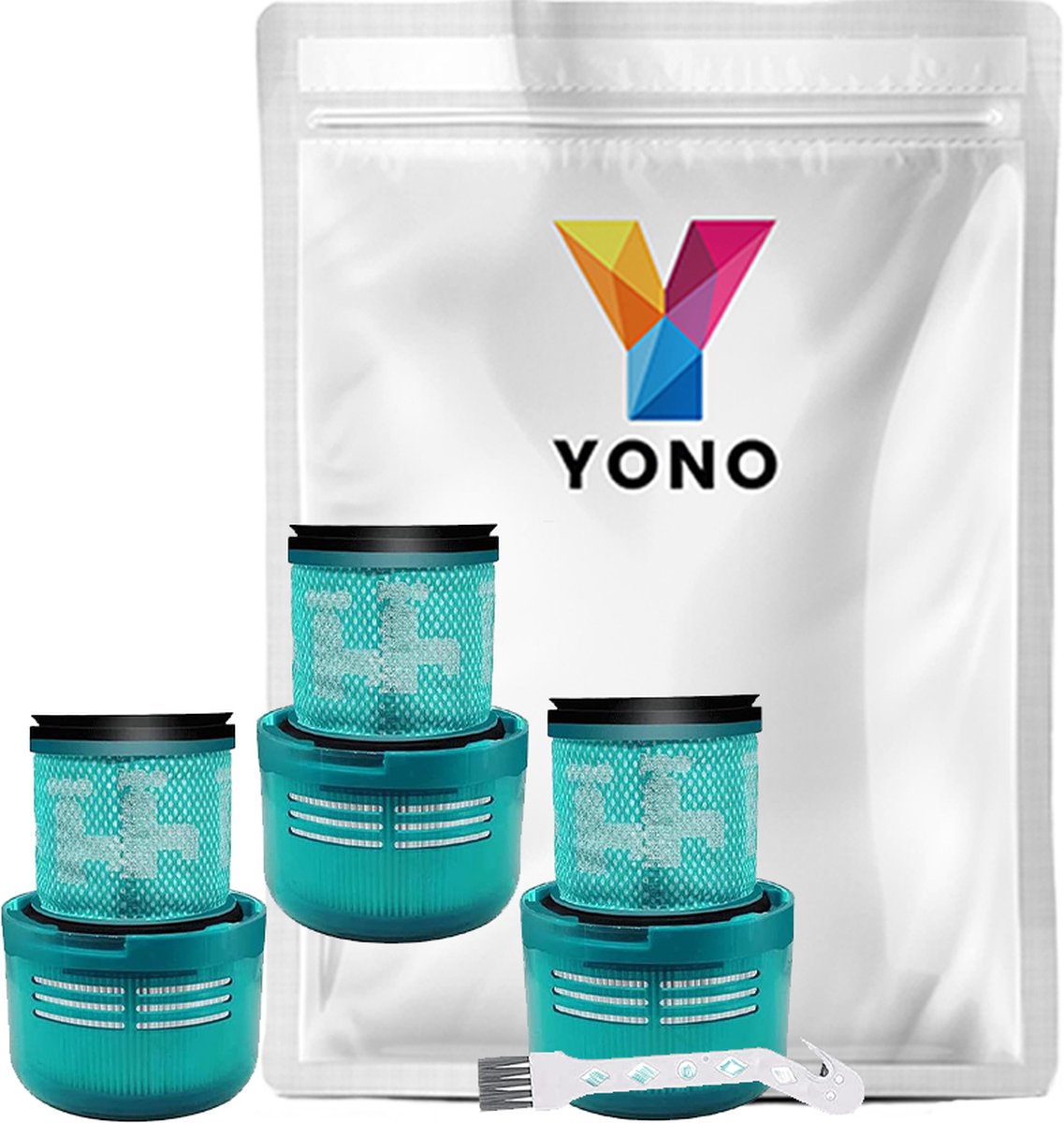 YONO HEPA Filter Set geschikt voor Dyson V11 / V15 / SV14 Steelstofzuiger - Wasbaar met Tool voor Schoonmaken - Stofzuiger Accessoires en Onderdelen - 3 Stuks