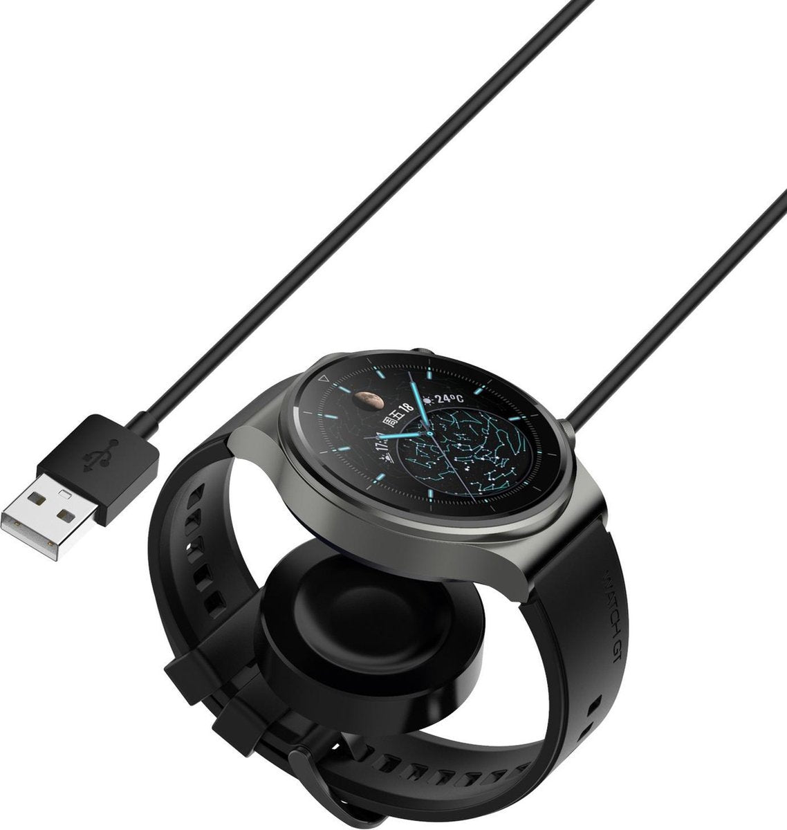 YONO Oplaadkabel geschikt voor Huawei Watch GT 3 (Pro) - GT 2 Pro - USB Oplader - 1 Meter