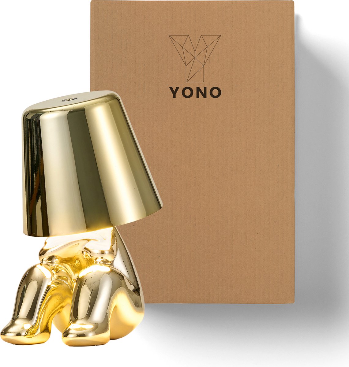 YONO Decoratieve Tafellamp Oplaadbaar - Nachtlampje Slaapkamer - Bureaulamp Woonkamer - Woondecoratie Beelden en Figuren - Waarom - Goud