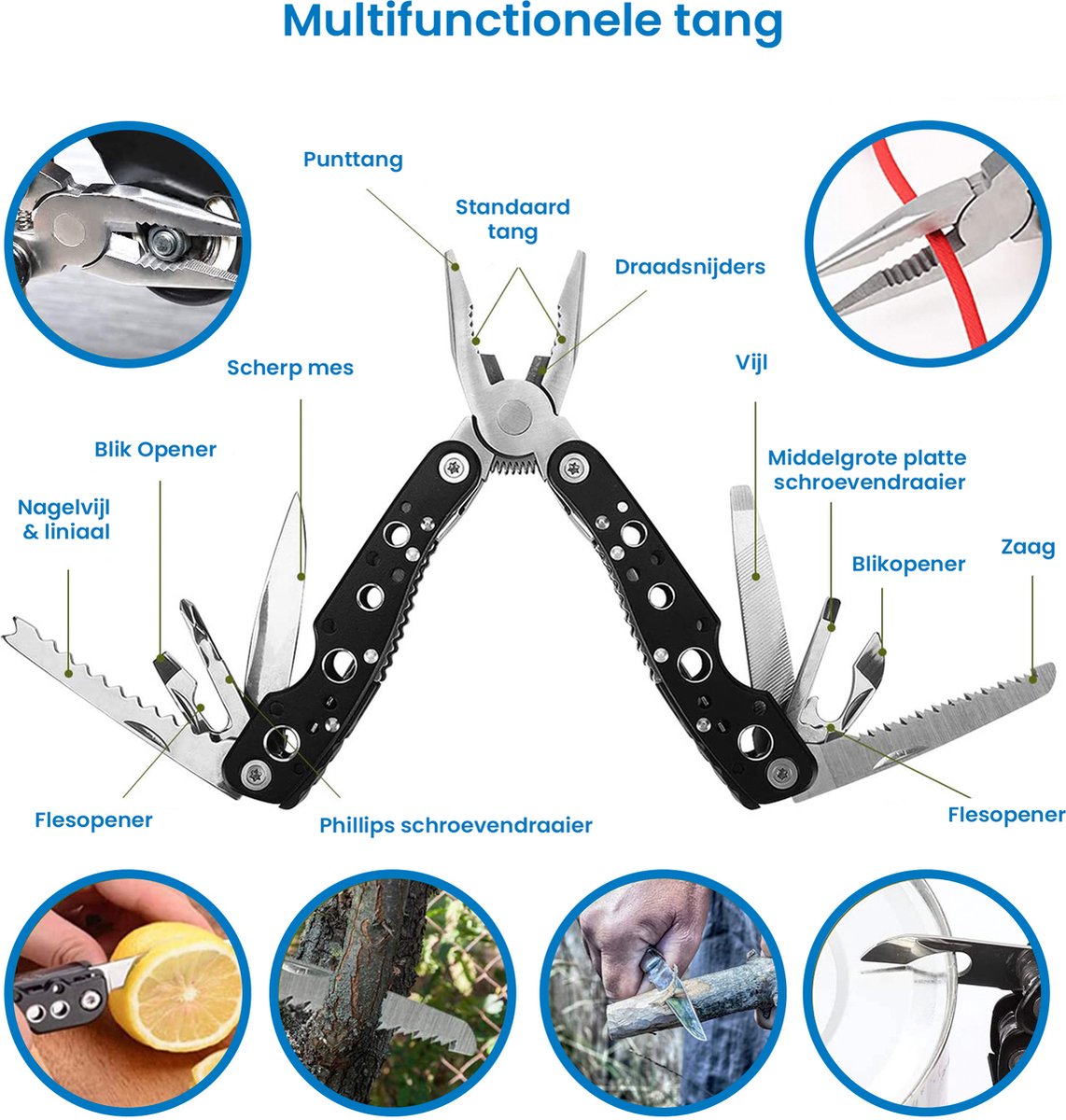 YONO Survival Kit Outdoor - Armband - Zakmes - Zaklamp - Vuurstarter - Kompas - Nooddeken en meer - XL Set