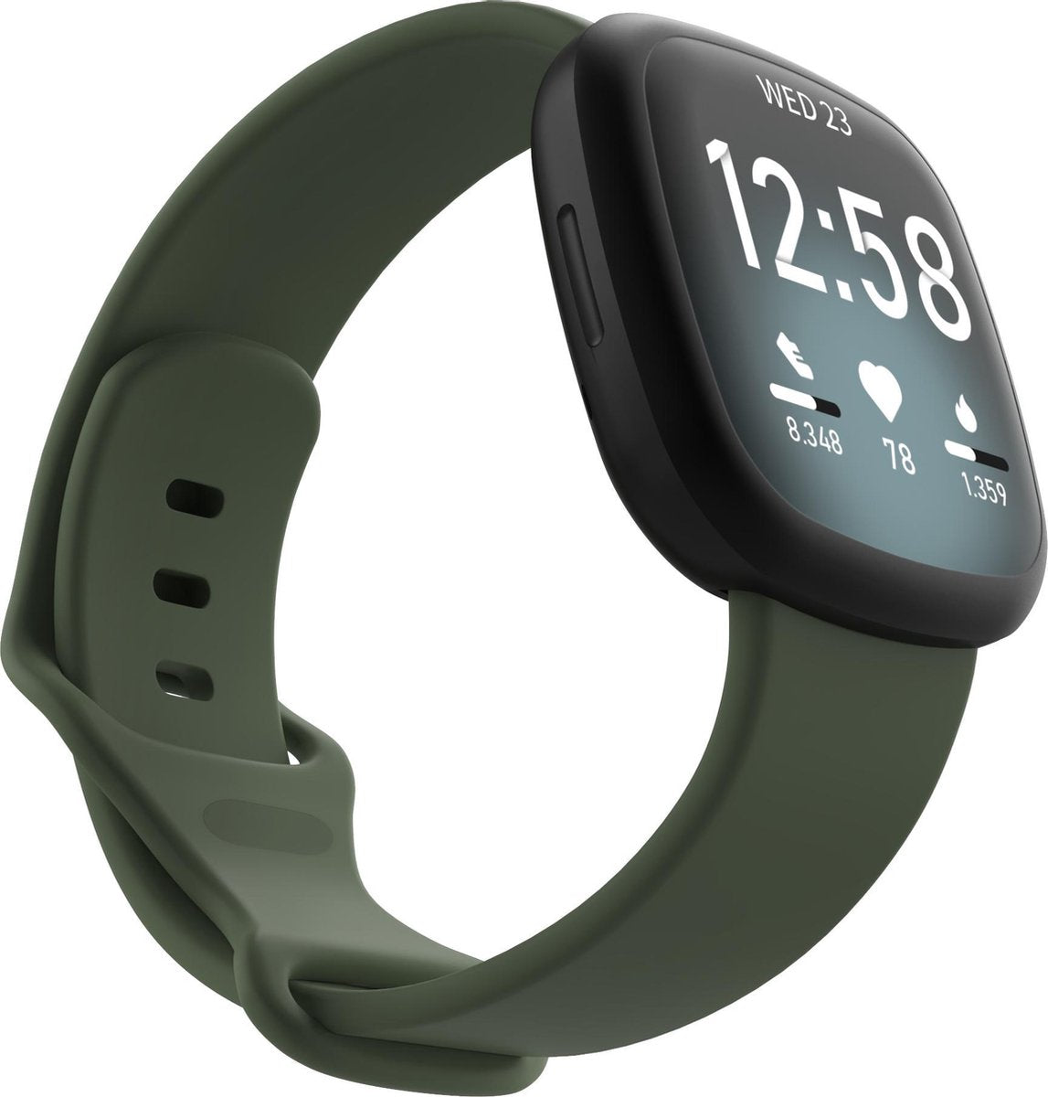 YONO Bandje geschikt voor Fitbit Versa 4 / 3 / Sense – Siliconen – Donkergroen – Small