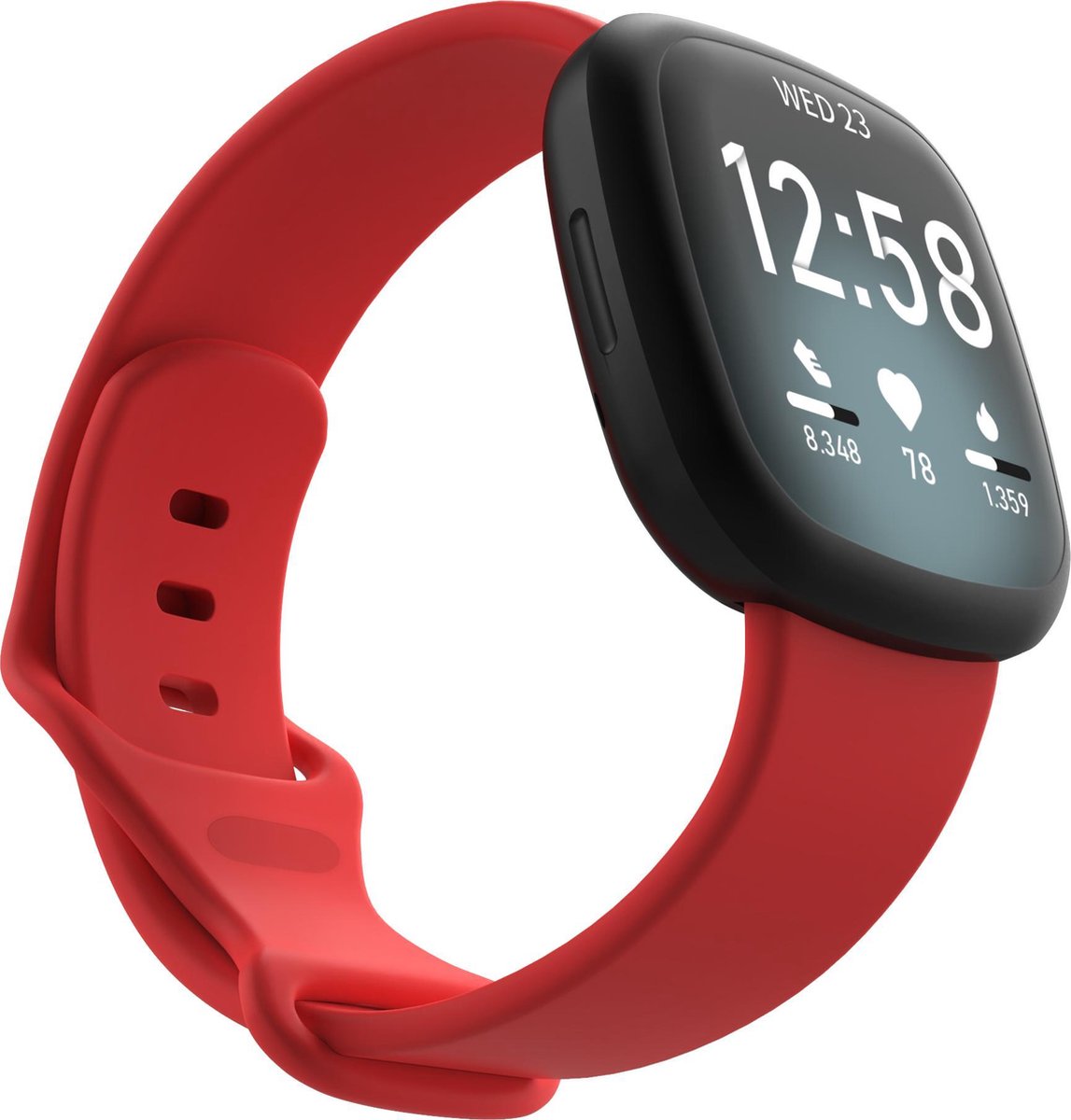 YONO Bandje geschikt voor Fitbit Versa 4 / 3 / Sense – Siliconen – Rood – Small