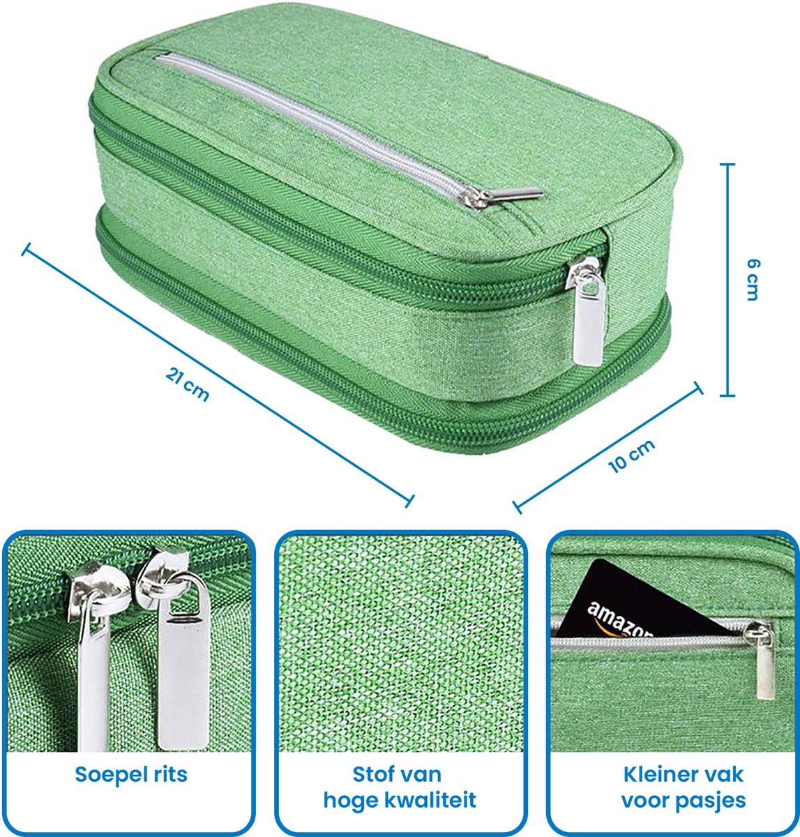 YONO Pennen Etui Large - Pennenzak voor Kinderen en Volwassenen - Schooletui voor Jongens en Meisjes - Back To School - Groen