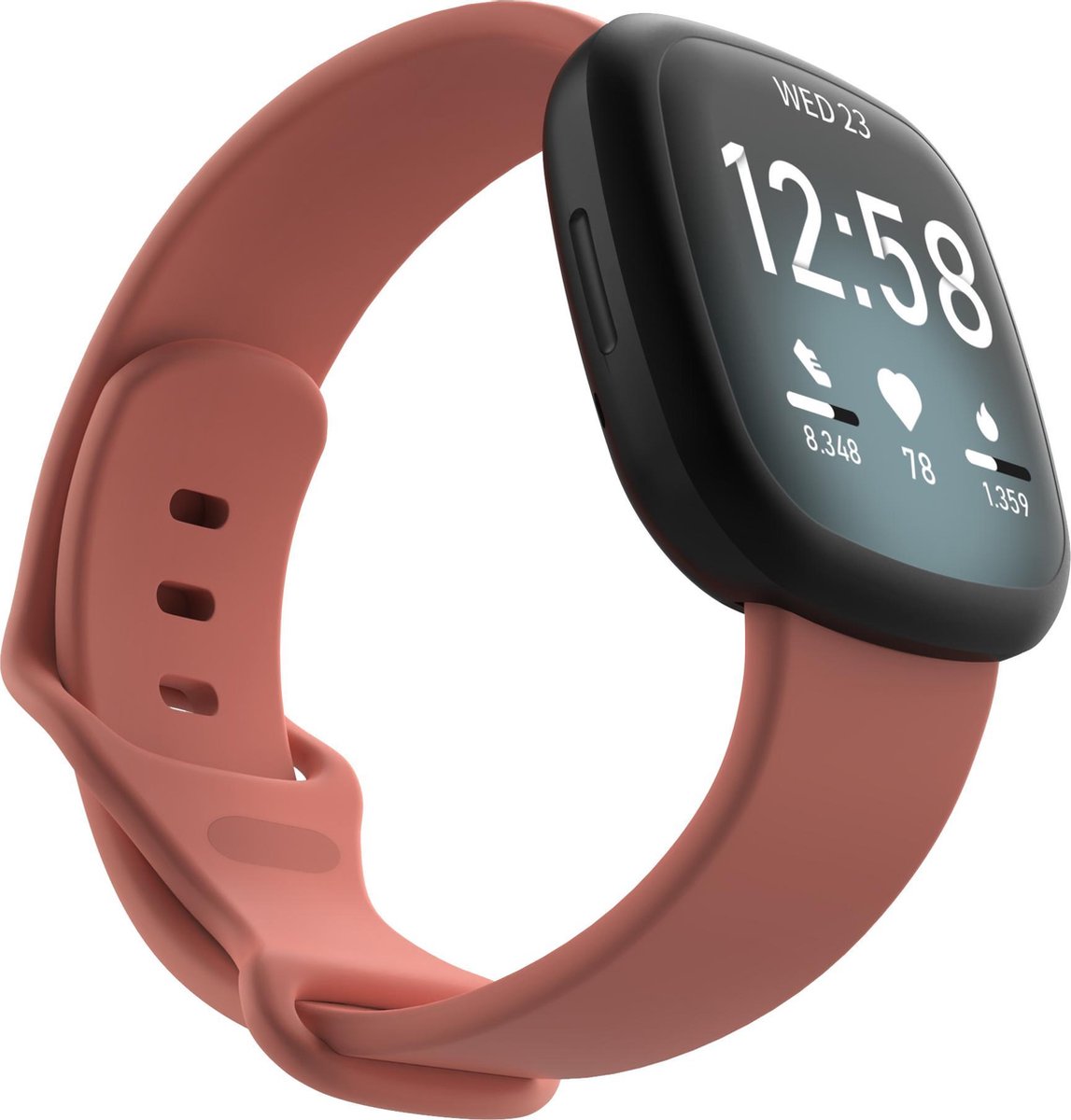 YONO Bandje geschikt voor Fitbit Versa 4 / 3 / Sense – Siliconen – Roze – Large