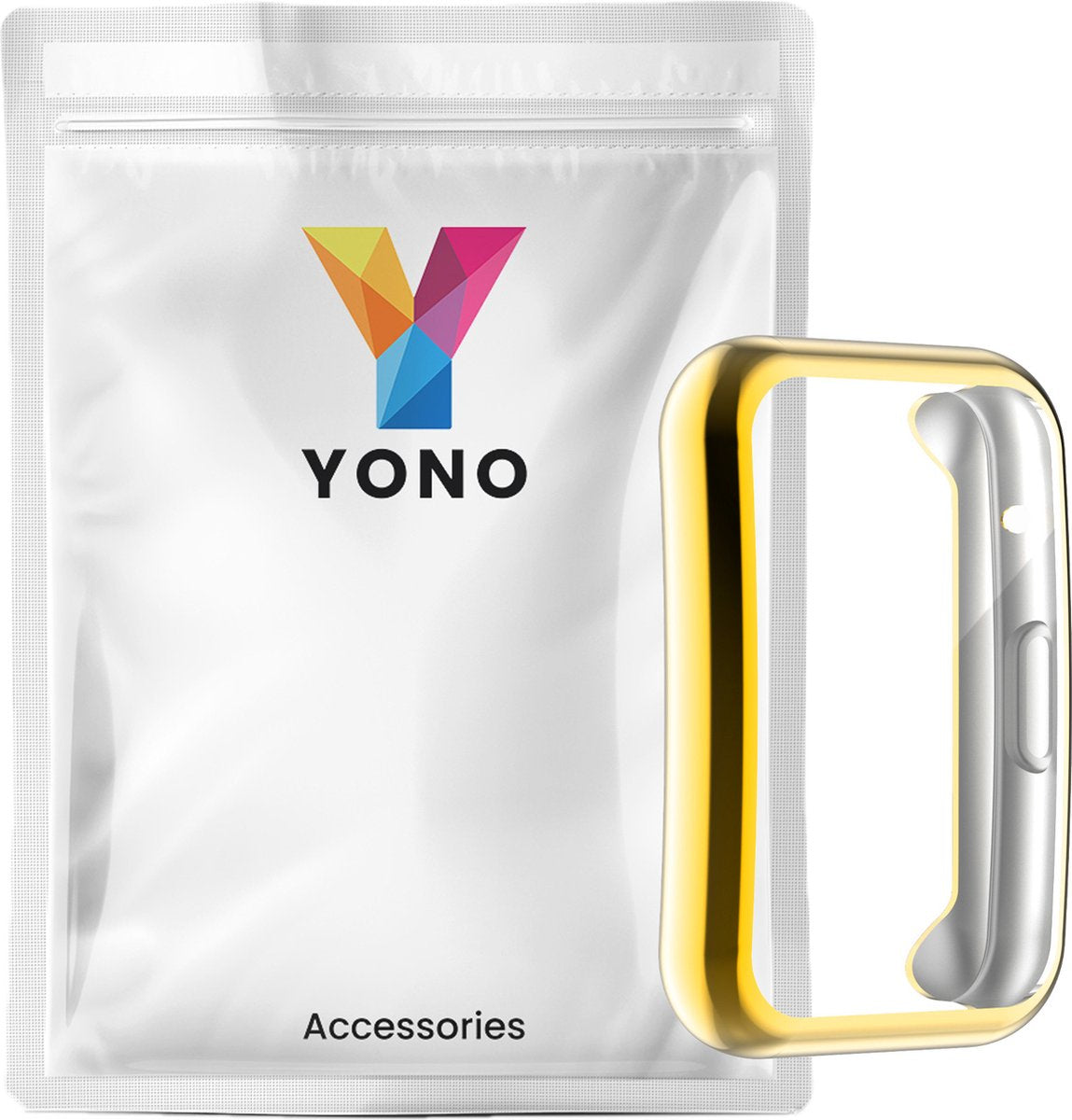 YONO Bumper geschikt voor Oppo Watch Free - Full Cover Soft Case - Screen Protector Hoesje - Goud