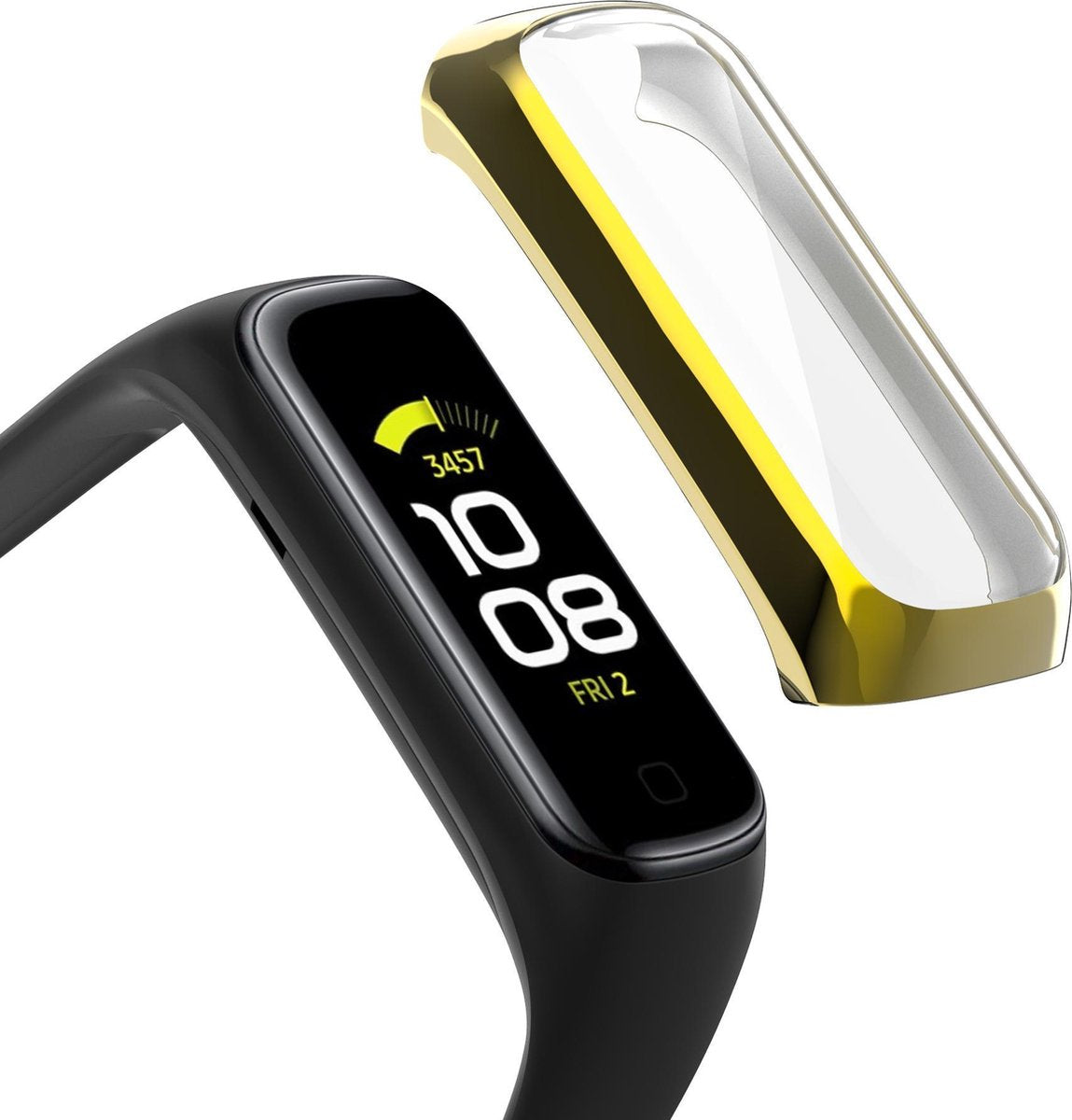 YONO Bumper geschikt voor Galaxy Fit 2 – Siliconen Case – Screenprotector Hoesje – Goud