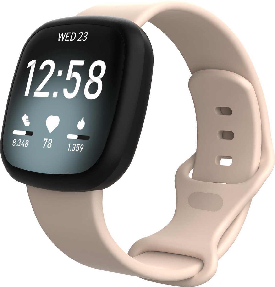 YONO Bandje geschikt voor Fitbit Versa 4 / 3 / Sense – Siliconen – Lichtroze – Large