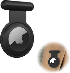 YONO Pin Case geschikt voor Apple AirTag - Hoesje Kind voor Binnenkant Kleding - GPS Tracker Kinderen - Speld Hanger - Siliconen Houder - Zwart